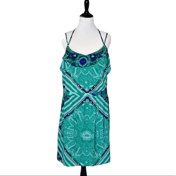 American Eagle Mixed Print Ruffle Dress Size 14 - Picture 3 of 15